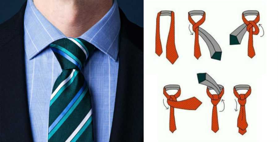 Учимся красиво завязывать галстук: пошаговое фото