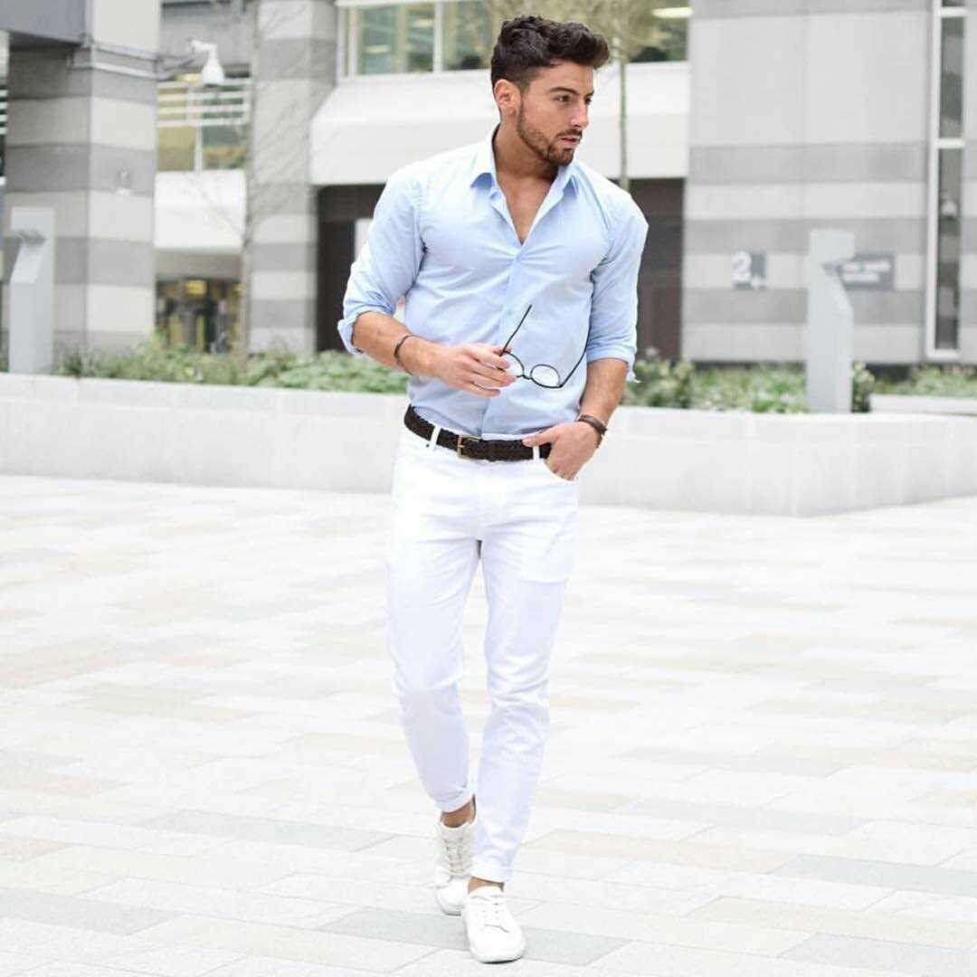 Белые брюки с чем носить мужчинам