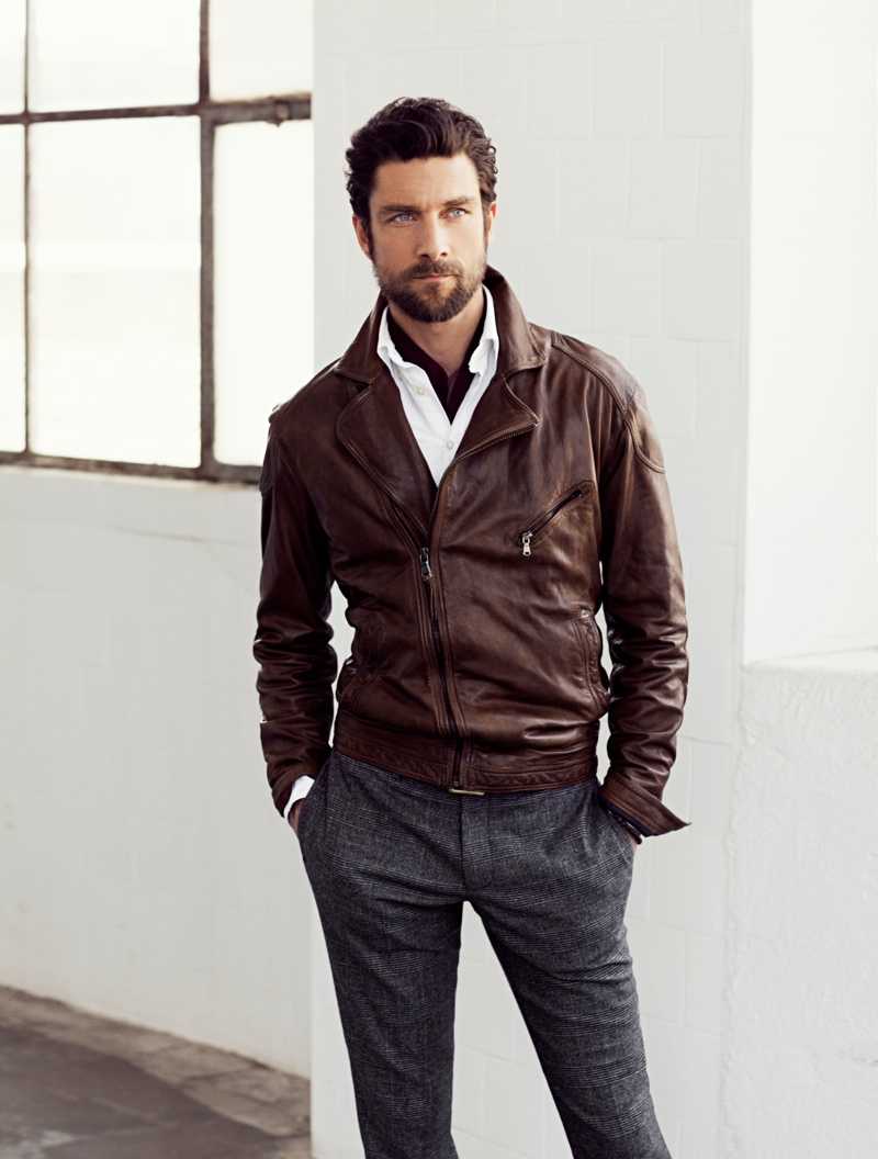 С чем мужчины носят кожаную куртку, модные образы в разных стилях